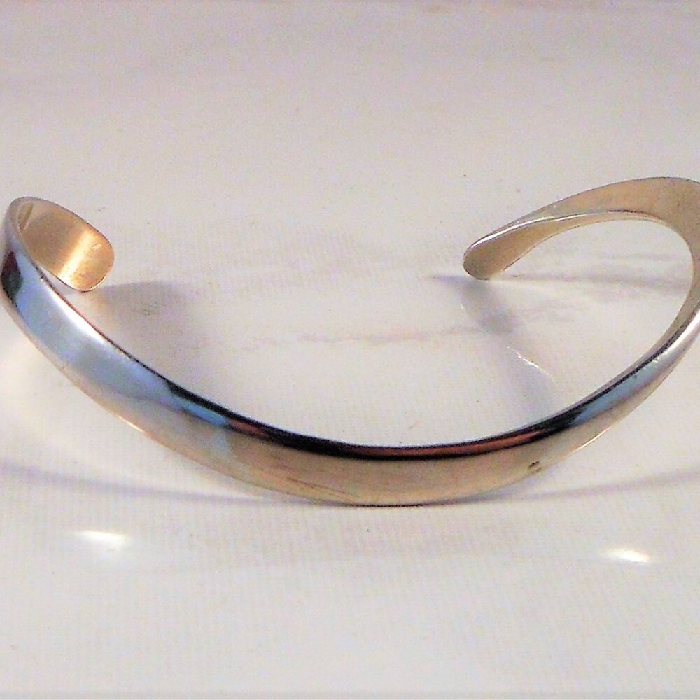 Peter James Studio Modernist Handmade Sterling Silver Thin Cuff Bracelet